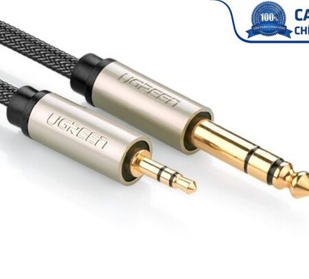 Cáp âm thanh Audio 3,5mm sang 6,5mm hai đầu dương 1M chính hãng Ugreen 10625 cao cấp
