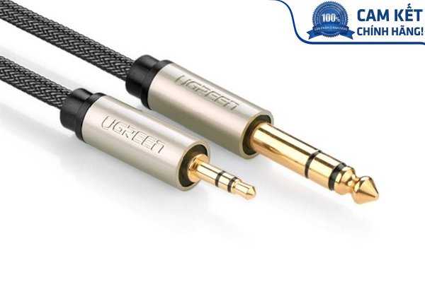 Cáp âm thanh Audio 3,5mm sang 6,5mm hai đầu dương 1M chính hãng Ugreen 10625 cao cấp