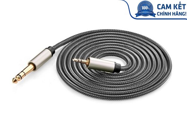 Cáp âm thanh Audio 3,5mm sang 6,5mm hai đầu dương 1M chính hãng Ugreen 10625 cao cấp