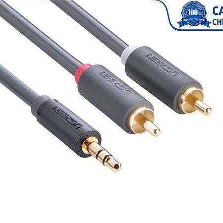 Cáp audio 1 ra 2 RCA (hoa sen) 5M Ugreen 10513 chính hãng