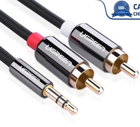 Cáp Audio 3,5mm ra 2 đầu RCA dài 2m chính hãng Ugreen 10584