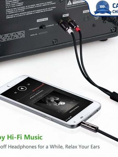 Cáp Audio 3,5mm ra 2 đầu RCA dài 3m chính hãng Ugreen 10590