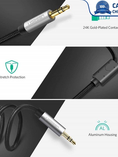 Cáp Audio 3,5mm to RCA dài 2m chính hãng Ugreen 40843 mạ vàng cao cấp