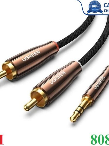 Cáp audio âm thanh 3.5mm ra 2 RCA dài 2M Ugreen 80847 cao cấp