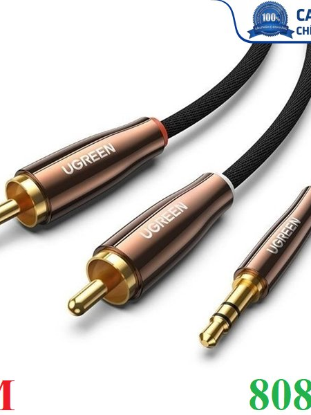 Cáp audio âm thanh 3.5mm ra 2 RCA dài 5M Ugreen 80849 cao cấp