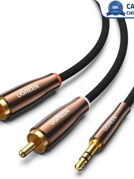 Cáp audio âm thanh 3.5mm ra 2 RCA dài 5M Ugreen 80849 cao cấp