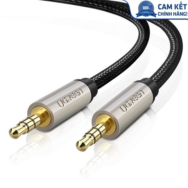 Cáp Audio AUX 3,5mm dài 0,5m chính hãng Ugreen 40778 bọc vải cao cấp