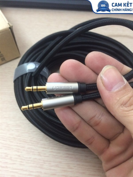 Cáp Audio AUX 3,5mm dài 0,5m chính hãng Ugreen 40778 bọc vải cao cấp
