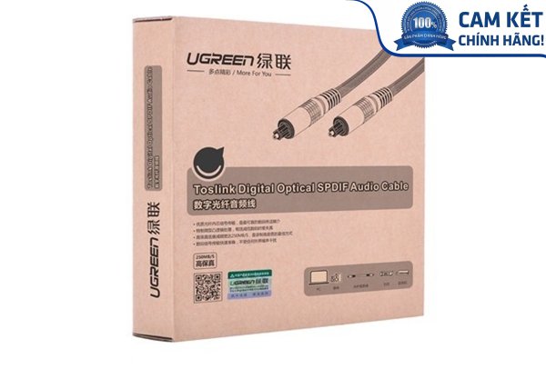 Cáp audio quang (Toslink, Optical) 1,5m Chính hãng Ugreen 10542 vỏ nhôm