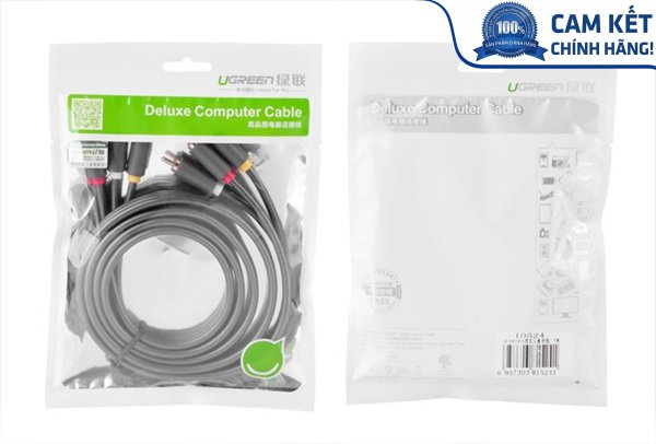Cáp AV hoa sen 3 đầu RCA dài 1.5m chính hãng Ugreen 10524 Cao cấp
