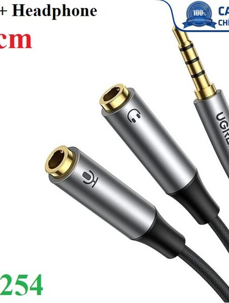 Cáp chia tách Audio 3.5mm 1 ra 2 đầu 3.5mm Loa và Mic Ugreen 50254 cao cấp