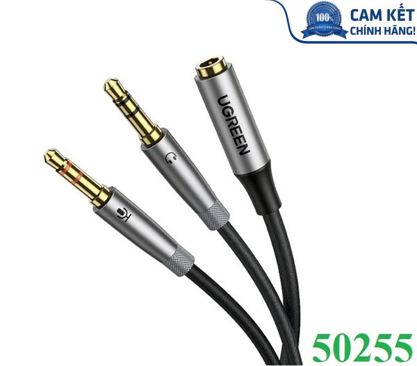 Cáp chữ Y gộp Mic & Loa sang tai nghe có Mic Ugreen 50255 cao cấp (đầu bọc hợp kim)