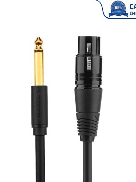 Cáp chuyển đổi từ 6.5mm sang AV Cannon (XLR) âm dài 15M chính hãng Ugreen 20725 cao cấp