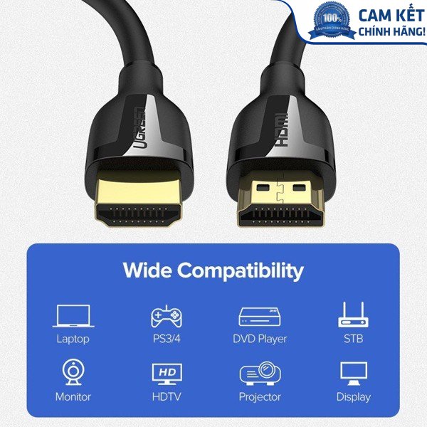 Cáp HDMI 2.0 dài 2m hỗ trợ hỗ trợ độ phân giải 4K@60Hz Ugreen 35174 cao cấp