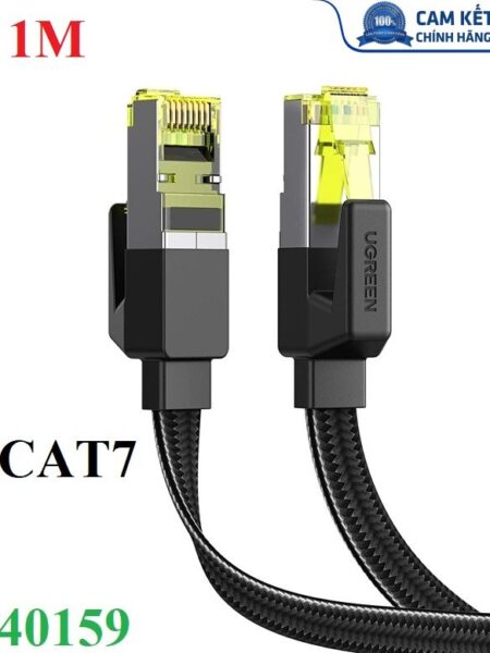 Cáp mạng Cat7 dẹt vỏ bọc Nylon dài 1M băng thông 10Gbps 600MHZ Ugreen 40159 cao cấp