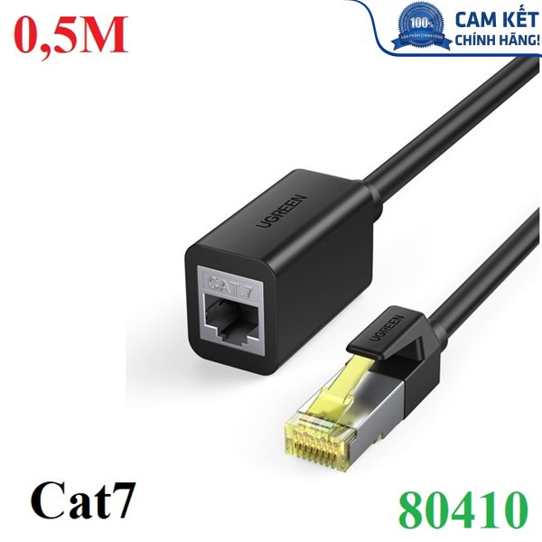 Cáp mạng Cat7 nối dài 0,5M âm dương 600Mhz tốc độ 10Gbps Ugreen 80410 cao cấp
