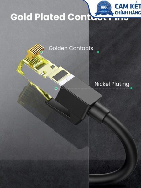 Cáp mạng Cat7 nối dài 0,5M âm dương 600Mhz tốc độ 10Gbps Ugreen 80410 cao cấp