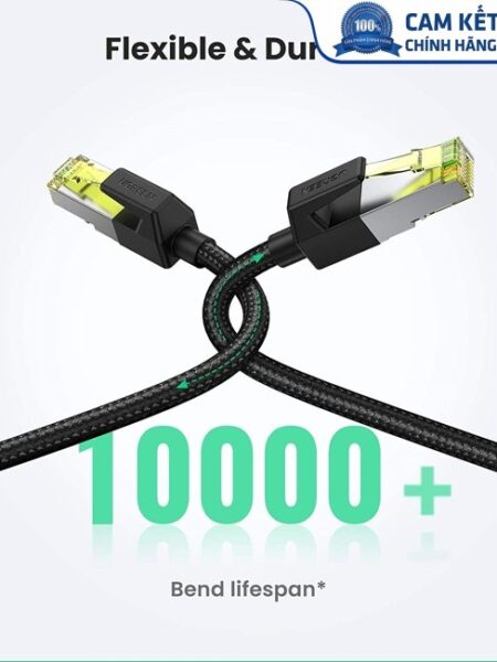 Cáp mạng Cat7 vỏ bọc Nylon dài 5M băng thông 10Gbps 600MHZ Ugreen 80425 cao cấp