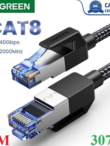 Cáp mạng Cat8 đúc sẵn bọc dù dài 10M Ugreen 30795 cao cấp