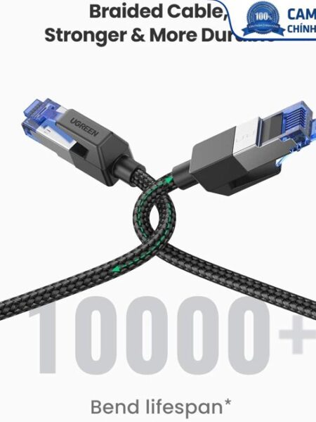 Cáp mạng Cat8 đúc sẵn bọc dù dài 5M Ugreen 80433 cao cấp
