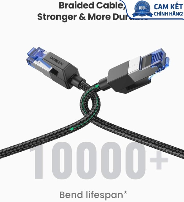 Cáp mạng Cat8 đúc sẵn bọc dù dài 5M Ugreen 80433 cao cấp