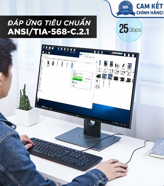 Cáp mạng Cat8 đúc sẵn dài 5M 24AWG Class S/FTP Ugreen 70172 cao cấp