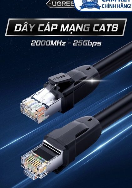 Cáp mạng Cat8 đúc sẵn dài 5M 24AWG Class S/FTP Ugreen 70172 cao cấp