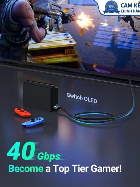 Cáp mạng CAT8 đúc sẵn dẹt dài 2M tốc độ 40Gbps 2000Mhz 26AWG U/FTP Ugreen 40171 cao cấp