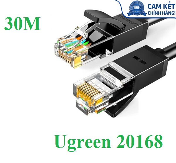 Cáp mạng đúc sẵn Cat6 tròn dài 30m chính hãng Ugreen 20168 cao cấp