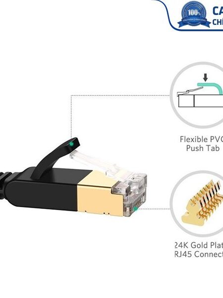 Cáp mạng đúc sẵn Cat7 dài 15m dẹt chính hãng Ugreen 11266 Cao cấp