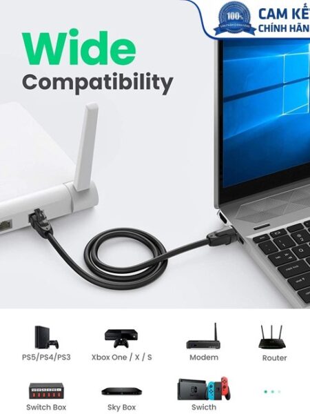 Cáp mạng đúc sẵn tròn Cat8 dài 15M 24AWG Ugreen 80727 cao cấp