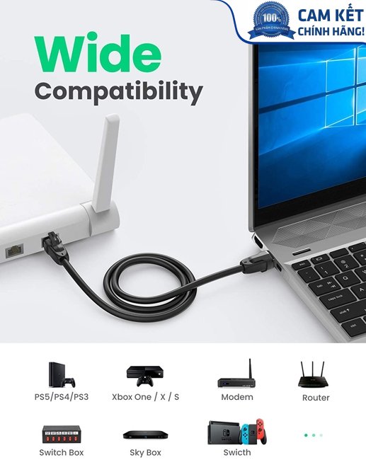 Cáp mạng đúc sẵn tròn Cat8 dài 15M 24AWG Ugreen 80727 cao cấp