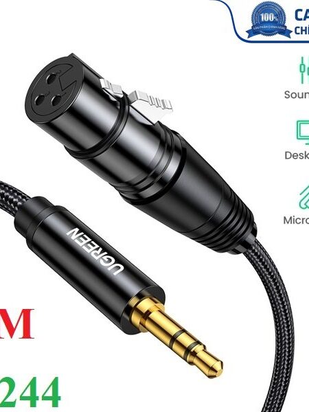 Cáp Micro 3.5mm to XLR âm bọc Nylon dài 2M Ugreen 20244 cao cấp