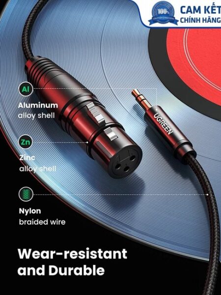 Cáp Micro 3.5mm to XLR âm bọc Nylon dài 2M Ugreen 20244 cao cấp
