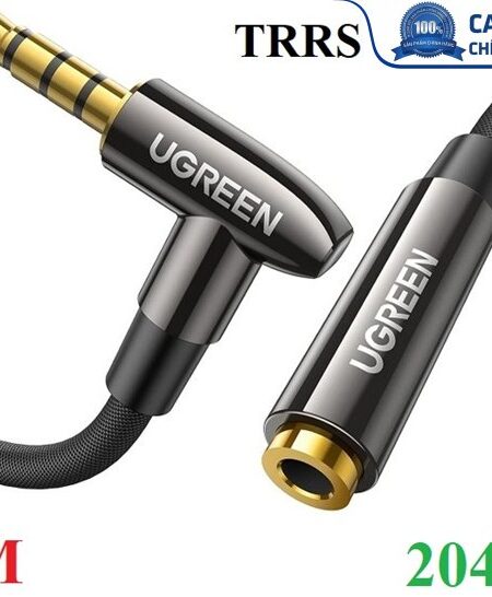 Cáp nối dài âm thanh AUX 3.5mm TRRS bẻ bóc 90 độ dài 2M Ugreen 20495 (Hỗ trợ MIC)
