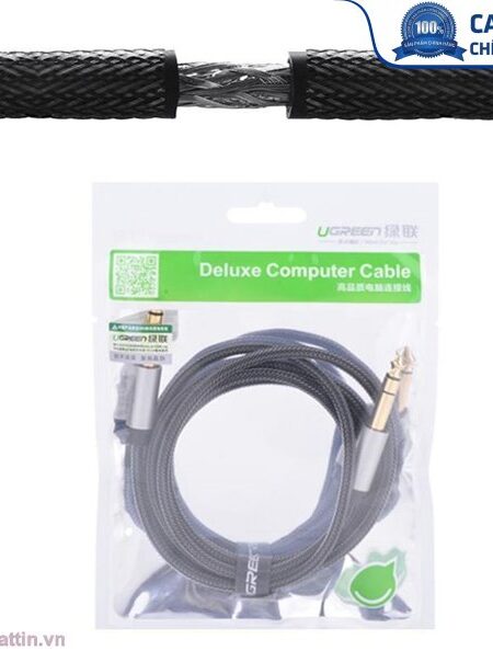 Dây cáp audio 3.5MM to 6.5MM hai đầu dương dài 2m Ugreen 10628 cao cấp