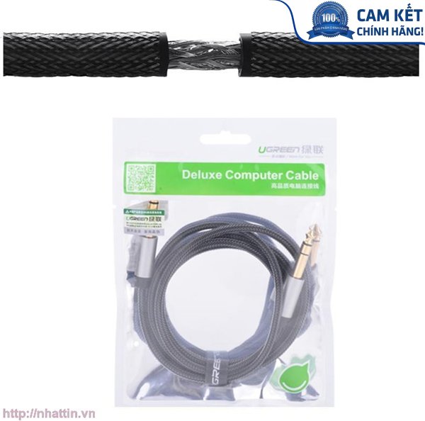 Dây cáp audio 3.5MM to 6.5MM hai đầu dương dài 2m Ugreen 10628 cao cấp