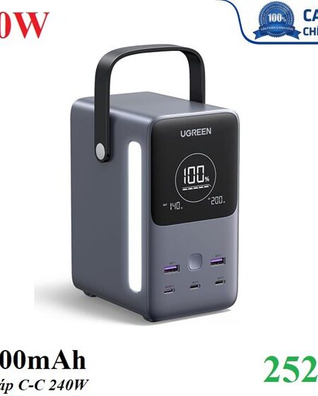 Pin sạc dự phòng 48000mAh công suất 300W hỗ trợ 5 cổng sạc Ugreen 25286/PB770 có màn hình cao cấp