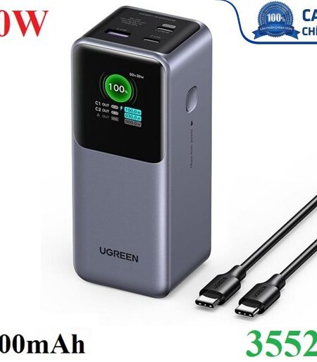 Pin sạc dự phòng Nexode 20000mAh 130W sạc nhanh 3 cổng Ugreen 35524B có màn hình cao cấp