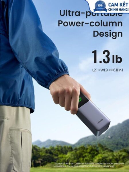 Pin sạc dự phòng Nexode 25000mAh 200W sạc nhanh 3 cổng Ugreen 35525B có màn hình cao cấp