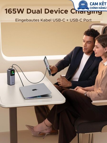 Sạc dự phòng Nexode PD 165W dung lượng 20000mAh Ugreen PB726 cao cấp (cáp rút liền)