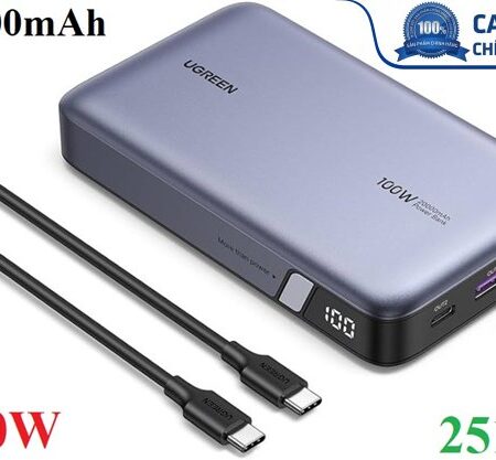 Sạc dự phòng PD 100W Nexode 20000mAh sạc nhanh 3 cổng PD 3.0 cho nhiều thiết bị Ugreen 25188 cao cấp