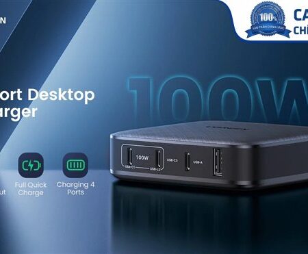 Sạc nhanh để bàn 100W 4 cổng USB Type-C x3, Type-A x1 Ugreen 70870 cao cấp